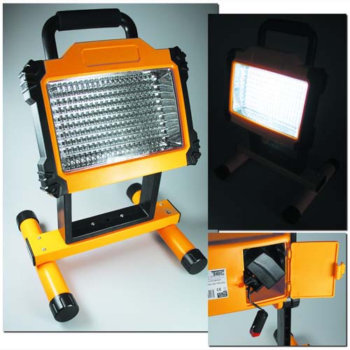  LED Baustrahler mit  Akku, 180 LEDs 380 ...